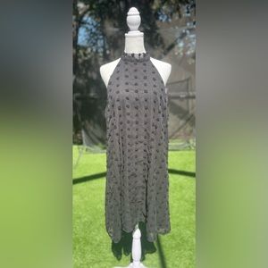 Black Swiss Dot Halter Dress. Size XL.